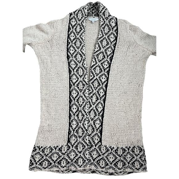 Lucky Brand Womens Sweater Beige Novelty Stitch Cardigan Size Small - Picture 9 of 9